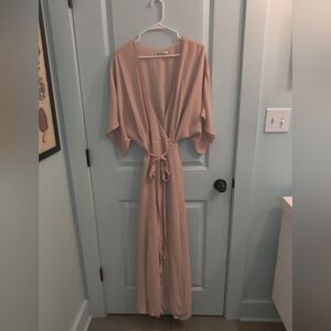 Reformation Winslow Wrap Dress in champagne, size 1x